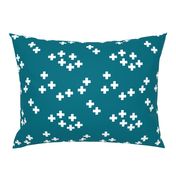 gender neutral scandinavian style cross plus sign geometric illustration pattern teal