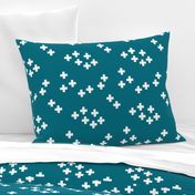 gender neutral scandinavian style cross plus sign geometric illustration pattern teal