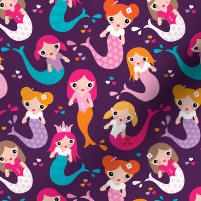 Violet little mermaid girls