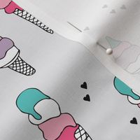 Hot summer colorful violet pink neutral ice cream cone popsicle summer design print for kids