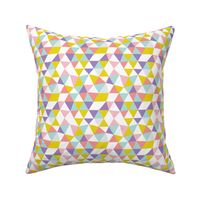 Pastel modern geometric triangle pattern in pink mint violet and mustard