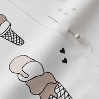 Hot summer beige gender neutral ice cream cone popsicle summer design print for kids