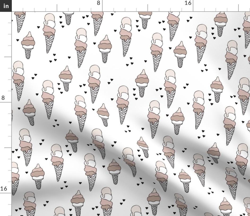 Hot summer beige gender neutral ice cream cone popsicle summer design print for kids