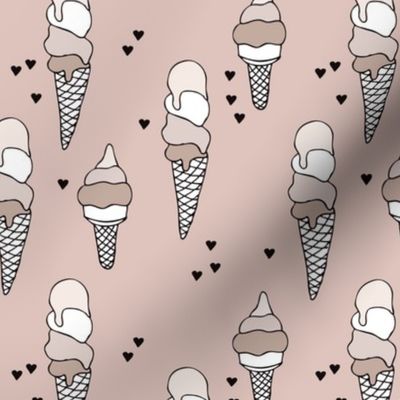 Hot summer beige gender neutral ice cream cone popsicle summer design print for kids