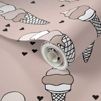 Hot summer beige gender neutral ice cream cone popsicle summer design print for kids