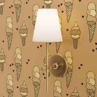 Hot summer beige gender neutral ice cream cone popsicle summer design print for kids