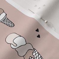 Hot summer beige gender neutral ice cream cone popsicle summer design print for kids