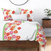 Poppies in bloom border print