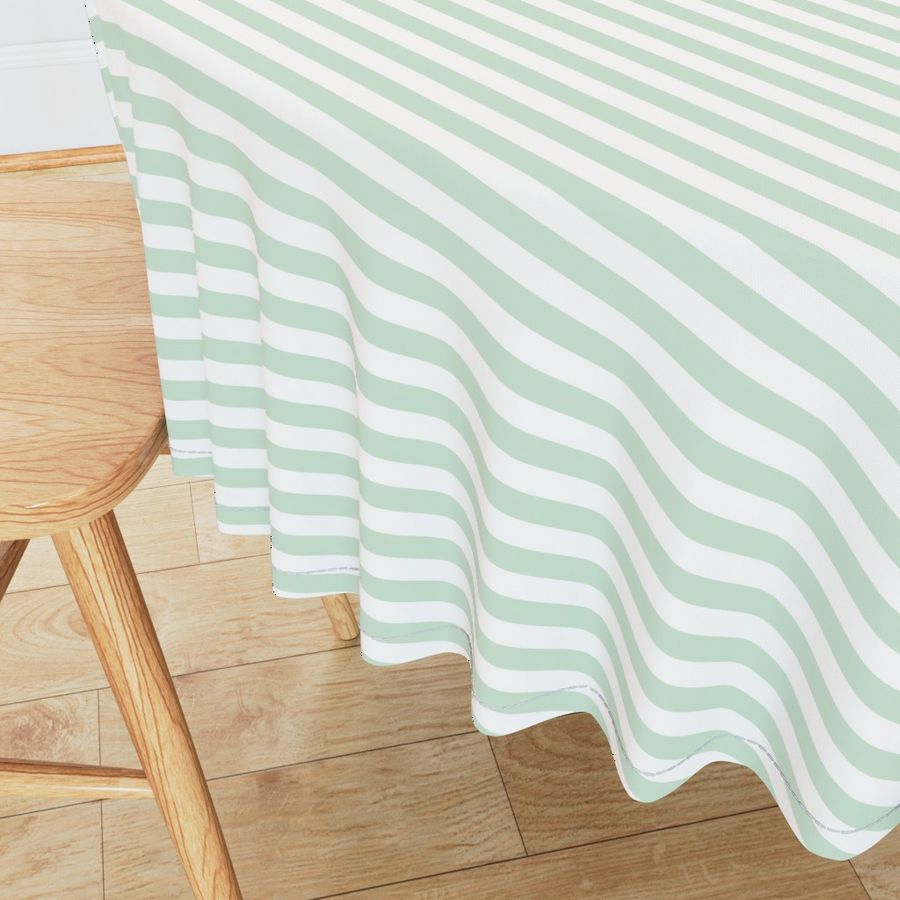 Mint and white stripes half inch