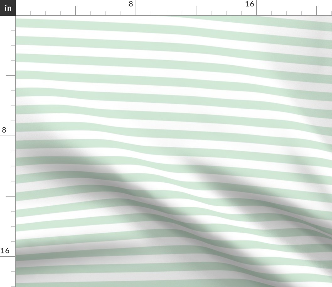 Mint and white stripes half inch