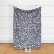 Ditsy Doodle Floral in Indigo Navy & Cream large print