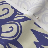 Ditsy Doodle Floral in Indigo Navy & Cream large print