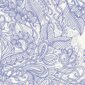 Lavender & Cream Art Nouveau Doodle Pattern