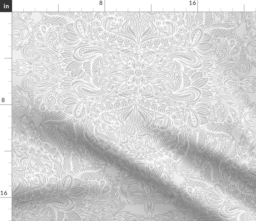 Frost & Ash Art Nouveau Doodle Pattern