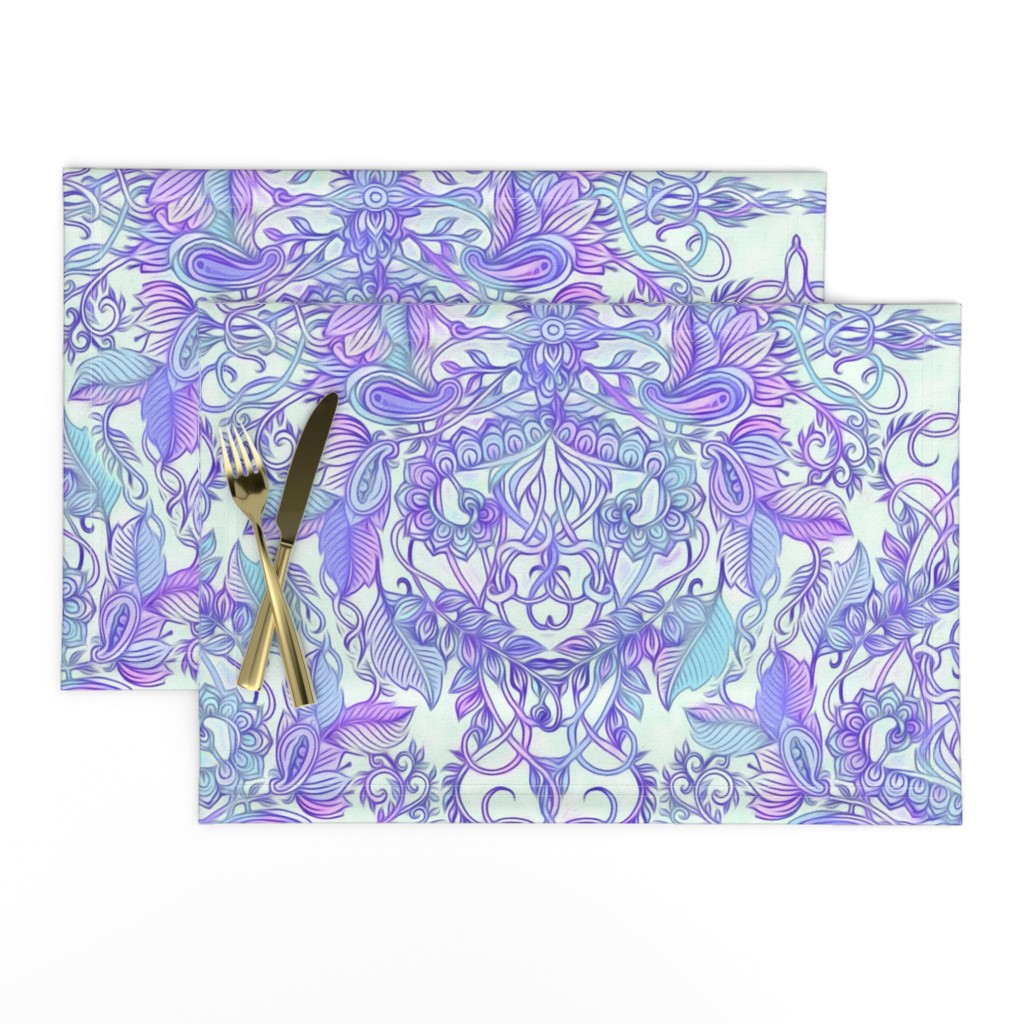 Purple, Blue & Cream Art Nouveau Pattern