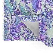 Purple, Blue & Cream Art Nouveau Pattern