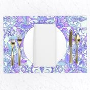 Purple, Blue & Cream Art Nouveau Pattern