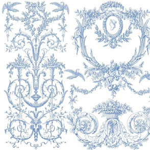 Capetian Toile in blueberry