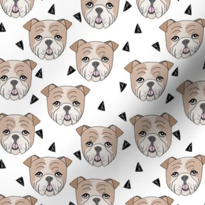 english bulldogs // white english bulldog smaller cute dog dog breed fabric 