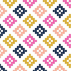 southwest mustard magenta peach mustard navy design