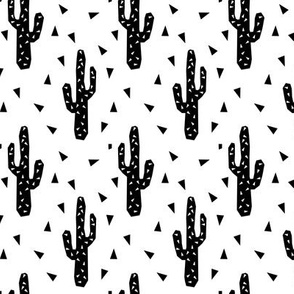 Cactus Tri - scandi swedish black and white monochrome minimal design