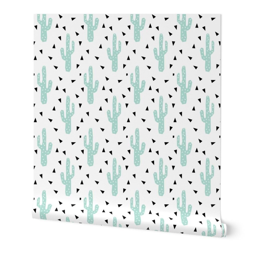 cactus mint tri triangle trendy design for minimal kids baby desert southwest