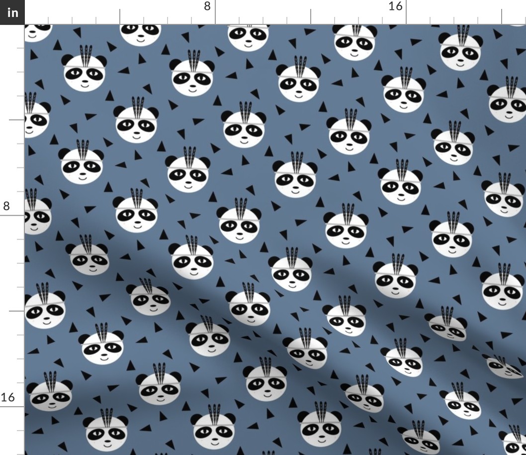 panda with feathers tri triangle hipster southwest design for baby and kids leggings