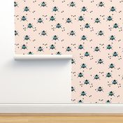 Funny summer creatures cute little bugs and insects illustration blue fly pattern print