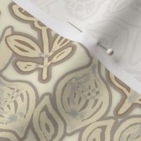 Folk Art Pattern in Neutrals - Tan, Beige & Cream