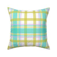 Pea Green Orchid Teal Plaid