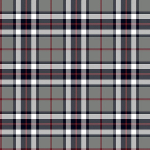 Thomson / Thompson tartan - grey & burgundy