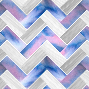 Herringbone Parquetry - Sky