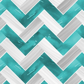 Herringbone Parquetry - Teal