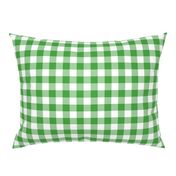 1" Christmas tree Christmascolors green and white gingham check