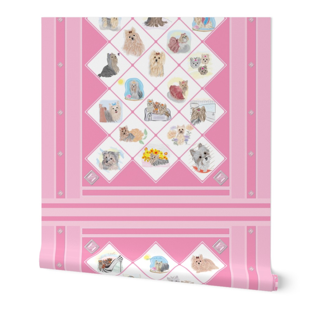 Yorkies - Everywhere Quilt - Now in shades of Pink