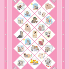 Yorkies - Everywhere Quilt - Now in shades of Pink