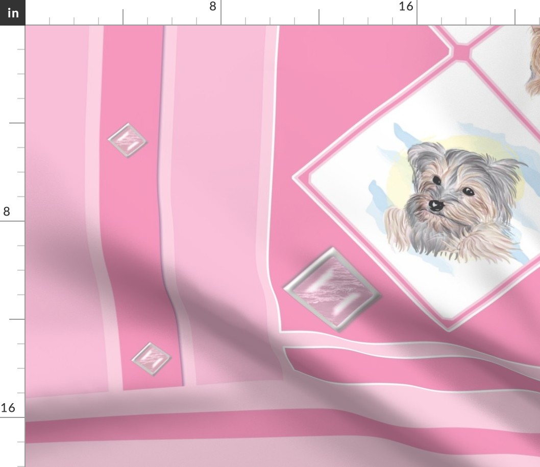 Yorkies - Everywhere Quilt - Now in shades of Pink
