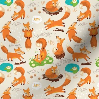 cartoon foxes in sunny forest