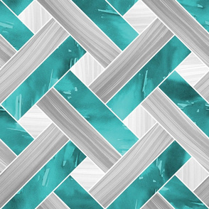 Basketweave Parquetry - Teal