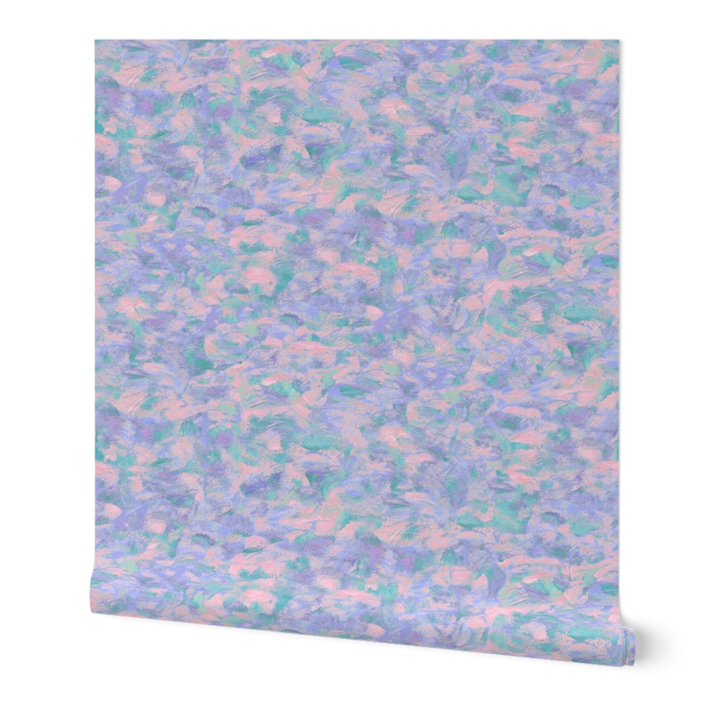 abstract paint swirls - pink, purple and teal