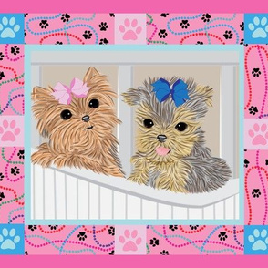 Yorkie Tiny Paws Lap Quilt  