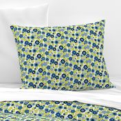 Marguerite (Blue) || 60s mod floral