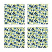 Marguerite (Blue) || 60s mod floral