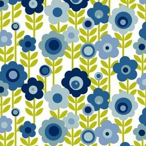 Marguerite (Blue) || 60s mod floral