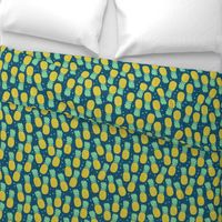 pineapples on dark blue