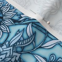 Hand Drawn Botanical Moroccan in Blue