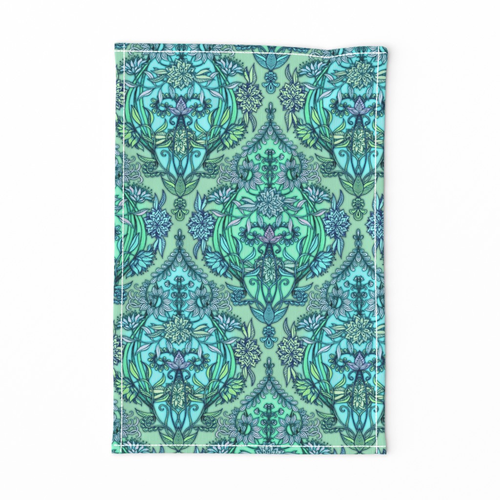 Blue, Lime & Mint Green Botanical Moroccan