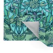 Blue, Lime & Mint Green Botanical Moroccan