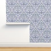 Soft Lavender and Grey Botanical Doodle Pattern - large