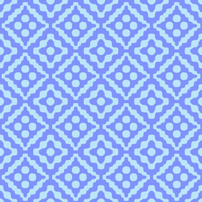 tribal diamonds in summercolors Carolina blue